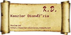 Keszler Dionízia névjegykártya